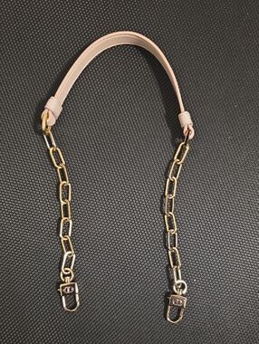 Zara Pink Leather and Gold Chain Crossbody Strap
